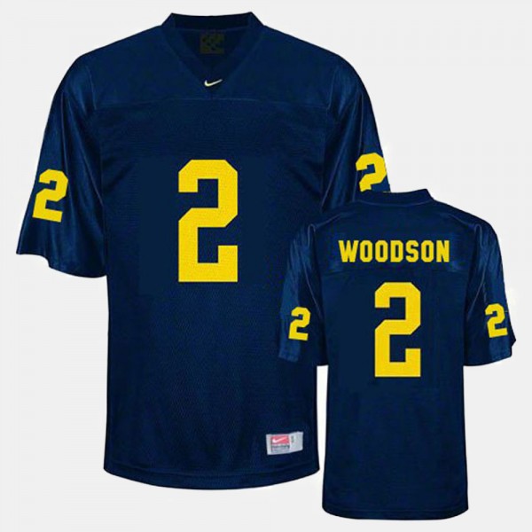 Michigan Wolverines #2 Men's Charles Woodson Jersey Blue Alumni College Football